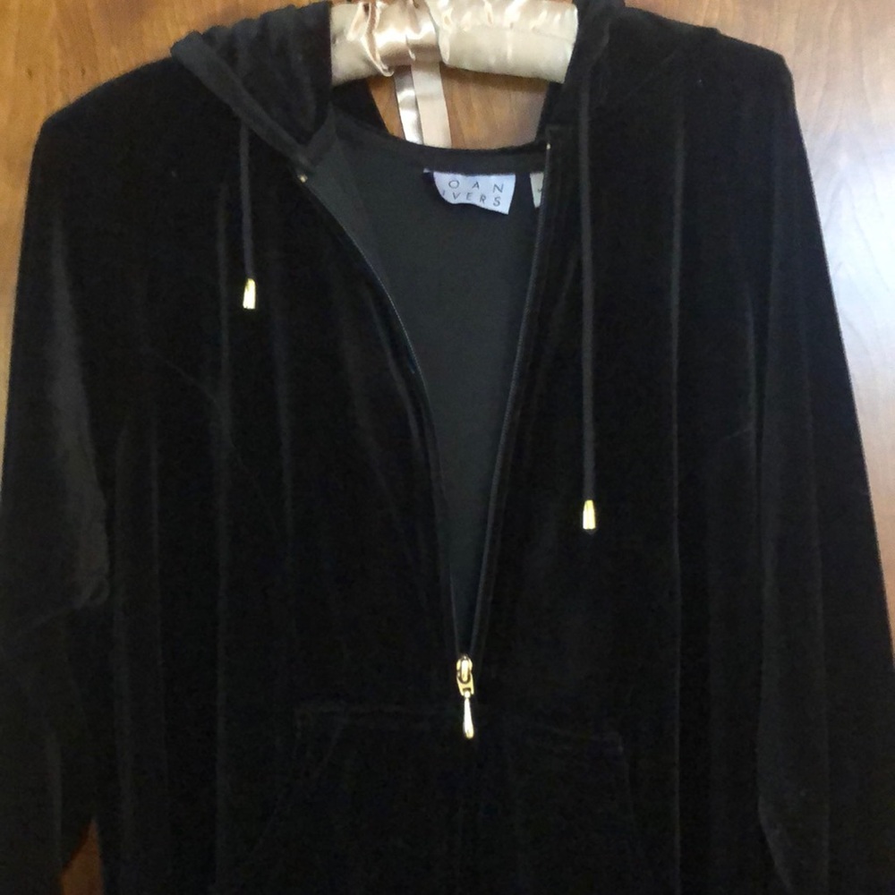 Joan Rivers velour hooded robe